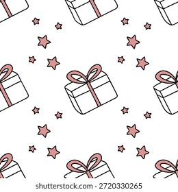 Plain White Gift Box Elements concept as A seamless plain white background featuring a beautifully wrapped gift box symbolizing the joy of giving for New Year 2026. Ideal for adding elements related to a Zero Waste theme in infographics. in Photo Stock Concept , copy space for advertisement or banner with Photo Realistic as high Quality Detail --ar 7:2