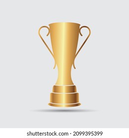 Plain white gradient luxury trophy vector isolated Trophy image for success, victory, app, icon, infographic, logotype design