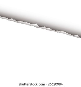 Plain white paper background with rip and shadow effect