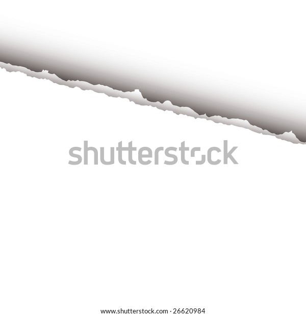 Plain
white paper background with rip and shadow
effect