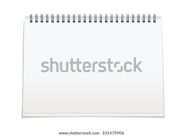Plain White Paper Note Pad Spiral Stock Vector Royalty Free