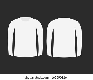 Manga larga de la camisa blanca lisa para los hombres ilustración vectorial con fondo negro