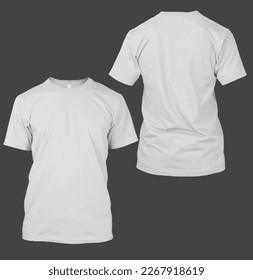 plain white t-shirt template with two front and back sides. with EPS file format for the editing process.