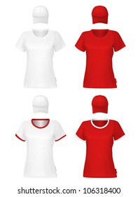 Plain women's t-shirt template.