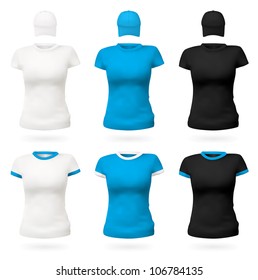 Plain women's t-shirt template.