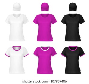 Plain women's t-shirt template.