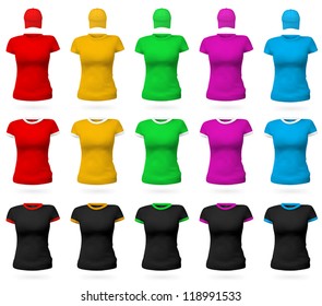 Plain women's t-shirt template