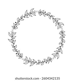 Plain wreath on an empty surface