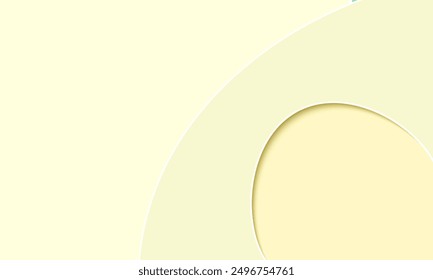 plain yellowed vintage texture, paper color. Minimalist Yellow Circle banner template. Clean Modern Background. pastel beige background, Curved Line Graphic. Soft Yellow pastel Geometric backdrop 
