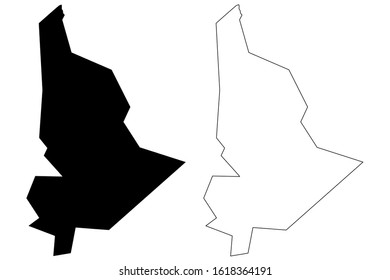 Plaines Wilhems District (Republic of Mauritius, island, Districts of Mauritius) map vector illustration, scribble sketch Plaines Wilhems map