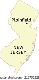 Plainfield city location on New Jersey map