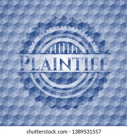 Plaintiff blue hexagon badge. Vector Illustration. Detailed.