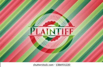 Plaintiff christmas style emblem. Vector Illustration. Detailed.