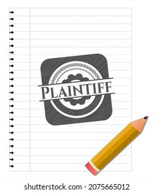 Demandante dibujada a lápiz. Ilustración vectorial. Detallado. 