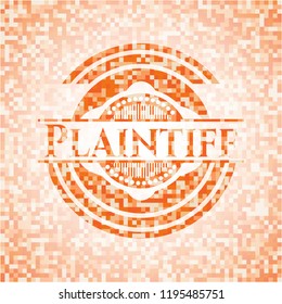 Plaintiff Orange Mosaic Emblem With Background