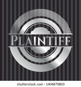 Plaintiff silver emblem. Vector Illustration. Mosaic.