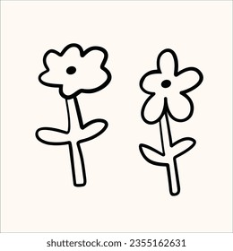 plam abstract shape sketch vecter, hand drawn flowers line art, abstract art, decorative love, fresh life nature