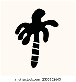 plam abstract shape sketch vecter, hand drawn flowers line art, abstract art, decorative love, fresh life nature