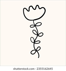 plam abstract shape sketch vecter, hand drawn flowers line art, abstract art, decorative love, fresh life nature