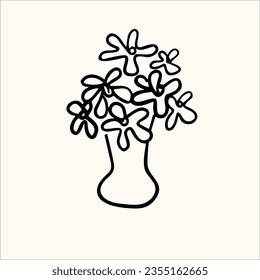 plam abstract shape sketch vecter, hand drawn flowers line art, abstract art, decorative love, fresh life nature