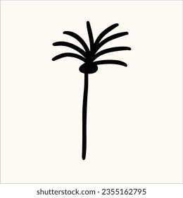 vectora de boceto de forma abstracta de plam, arte de líneas de flores dibujadas a mano, arte abstracto, amor decorativo, naturaleza de vida fresca