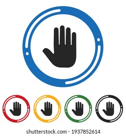 Juego de iconos de la mano de la reproducción. ilustración vectorial de diseño plano en 5 colores opciones de diseño web