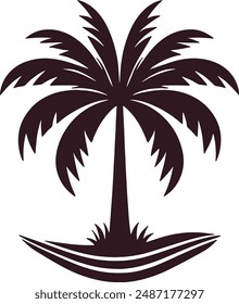 plam logo icon silueta estilo Vector, Clipart , Ilustración negro con fondo blanco