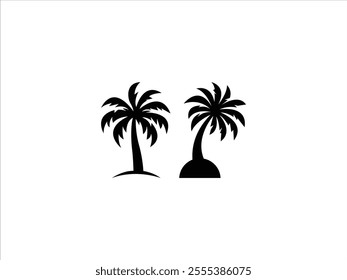 Plam tree logo set vector
