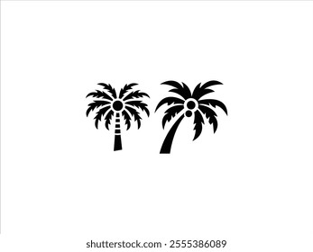 Plam tree logo set vector