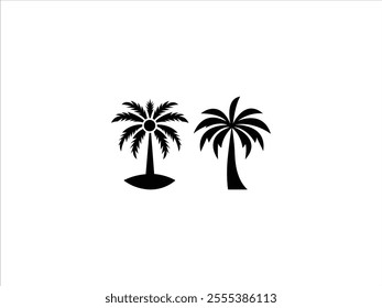 Plam tree logo set vector