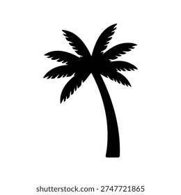 Plam tree silhouette icon vector flat design.