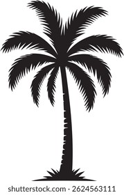 Plam tree silhouette vector design.