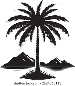 Diseño de Vector de silueta de palmera.