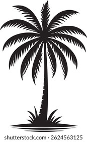 Plam tree silhouette vector design.