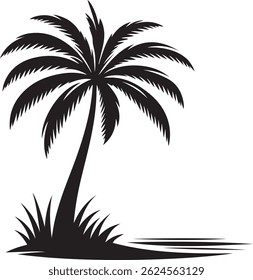Plam tree silhouette vector design.