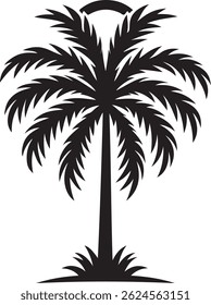 Plam tree silhouette vector design.