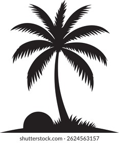 Plam tree silhouette vector design.