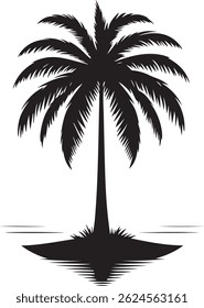 Plam tree silhouette vector design.