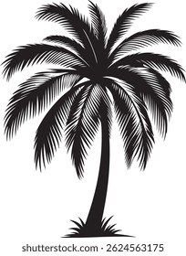 Plam tree silhouette vector design.