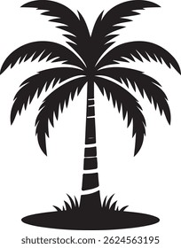 Plam tree silhouette vector design.