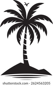 Plam Baum Silhouette Vektordesign.