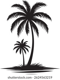 Plam tree silhouette vector design.