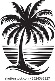 Plam tree silhouette vector design.