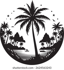 Plam tree silhouette vector design.