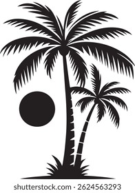 Diseño de Vector de silueta de palmera.