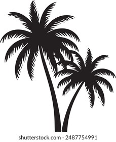 A plam tree silhouette vector illutration