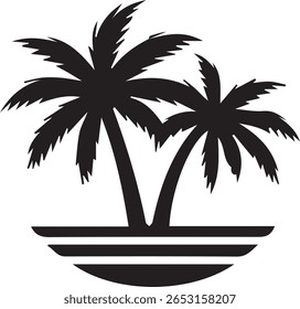 Ilustração de arte vetorial de silhueta de árvore de plataforma