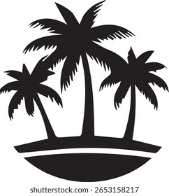 Ilustración de Arte vectorial de silueta de palmera
