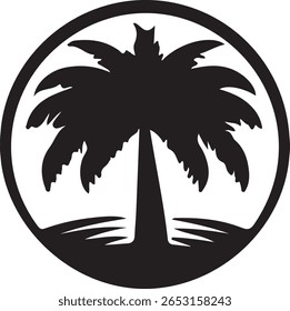 Plam tree silhoutte vector art illustration