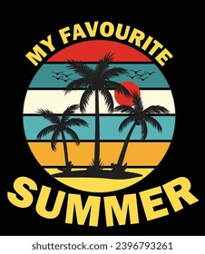 diseño de camiseta de verano de plam tree
